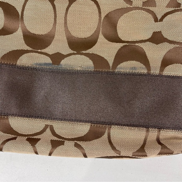 Coach Signature Monogram Crossbody Shoulder Bag Brown Medium Size - Picture 6 of 13